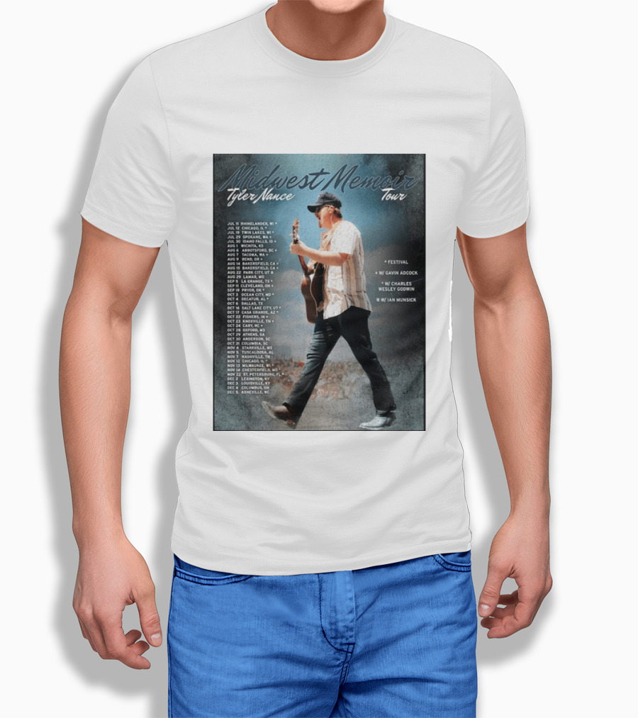 Midwest Memoir Tyler Nance Tour 2026 With Gavin Adcock Charles Wesley Godwin Ian Munsick T-Shirt