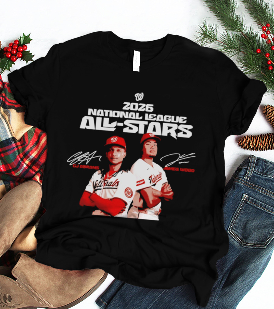 2026 Washington Nationals CJ Abrams James Wood National League All Stars T-Shirt