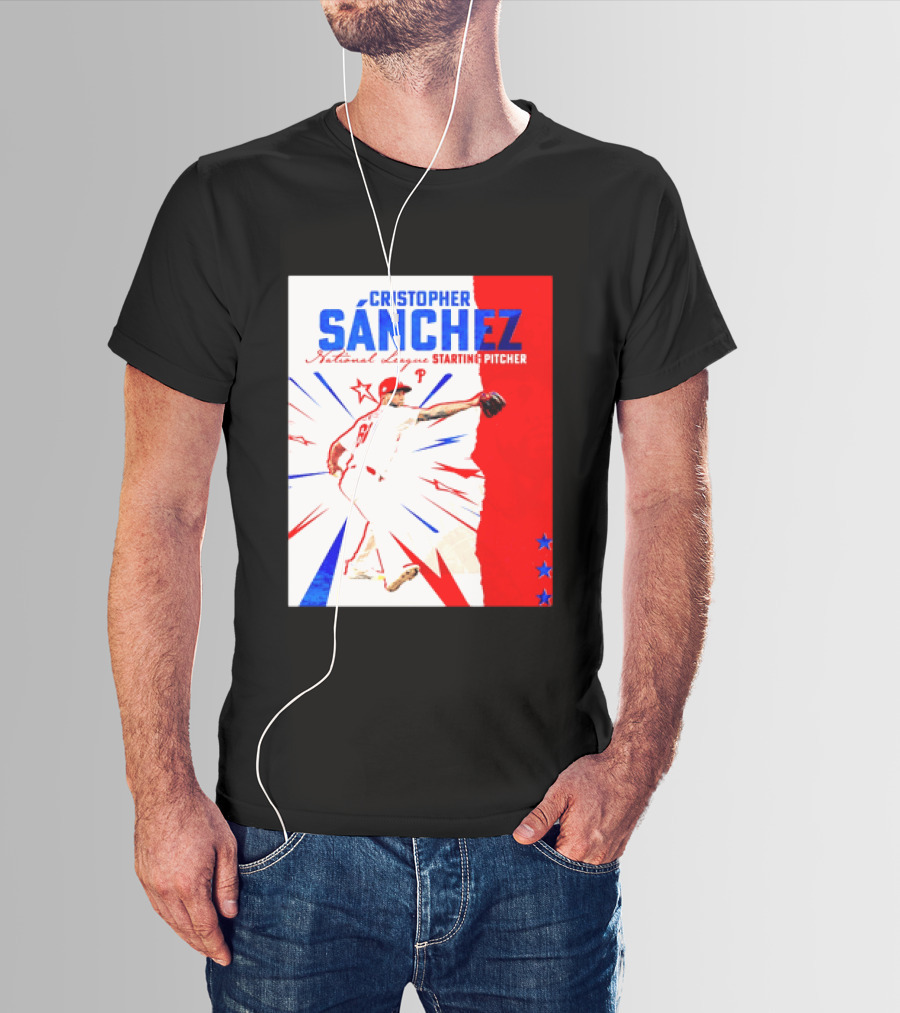 Cristopher Sánchez Philadelphia Phillies National League Starting Pitcher Red White Blue Stars T-Shirt