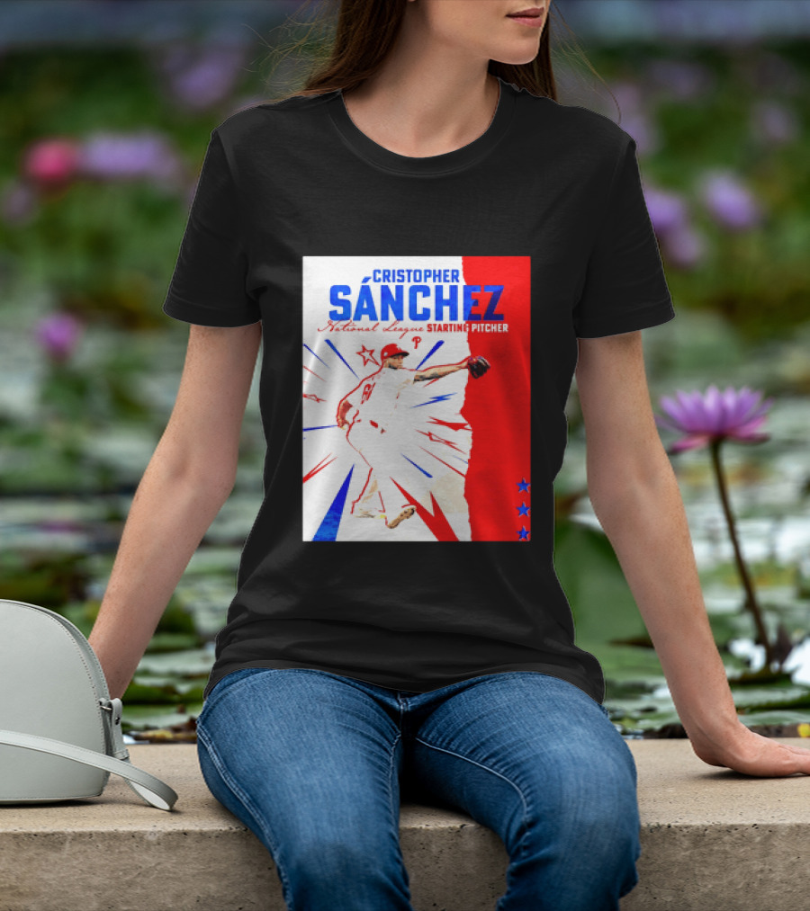 Cristopher Sánchez Philadelphia Phillies National League Starting Pitcher Red White Blue Stars T-Shirt
