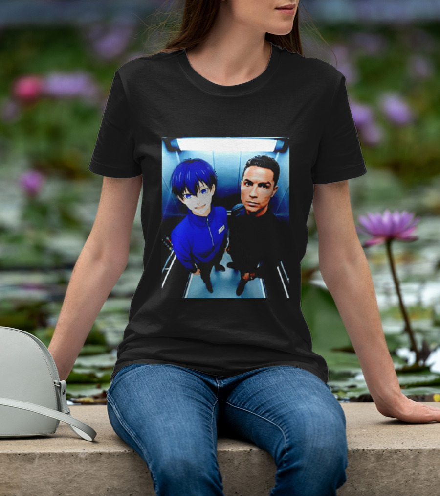 Ema Isagi Cristiano Ronaldo Collaboration Blue Lock Anime Football Star T-Shirt