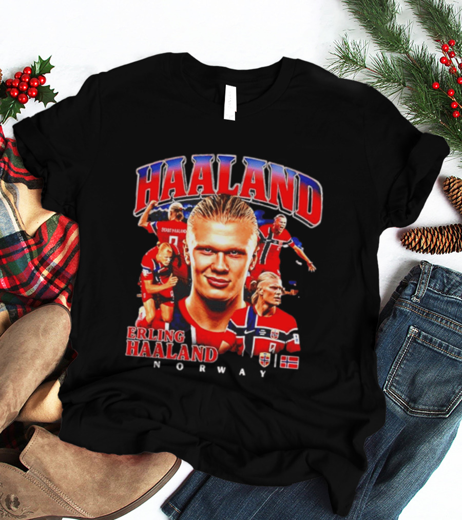 Erling Haaland Norway Football Legend Champion Norway Flag T-Shirt