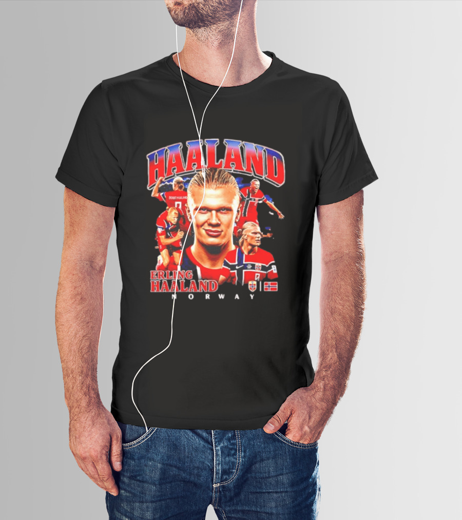 Erling Haaland Norway Football Legend Champion Norway Flag T-Shirt