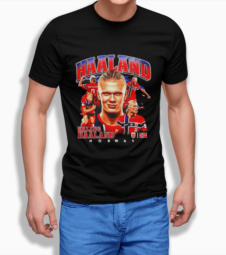 Erling Haaland Norway Football Legend Champion Norway Flag T-Shirt