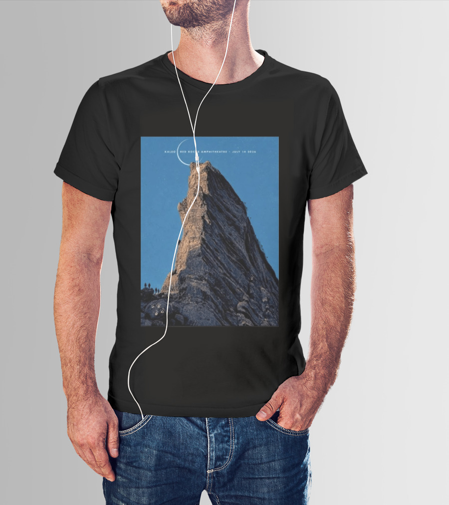 Kaleo Red Rocks Amphitheatre July 14 2026 Show Rocky Landscape Moonlit Scene T-Shirt
