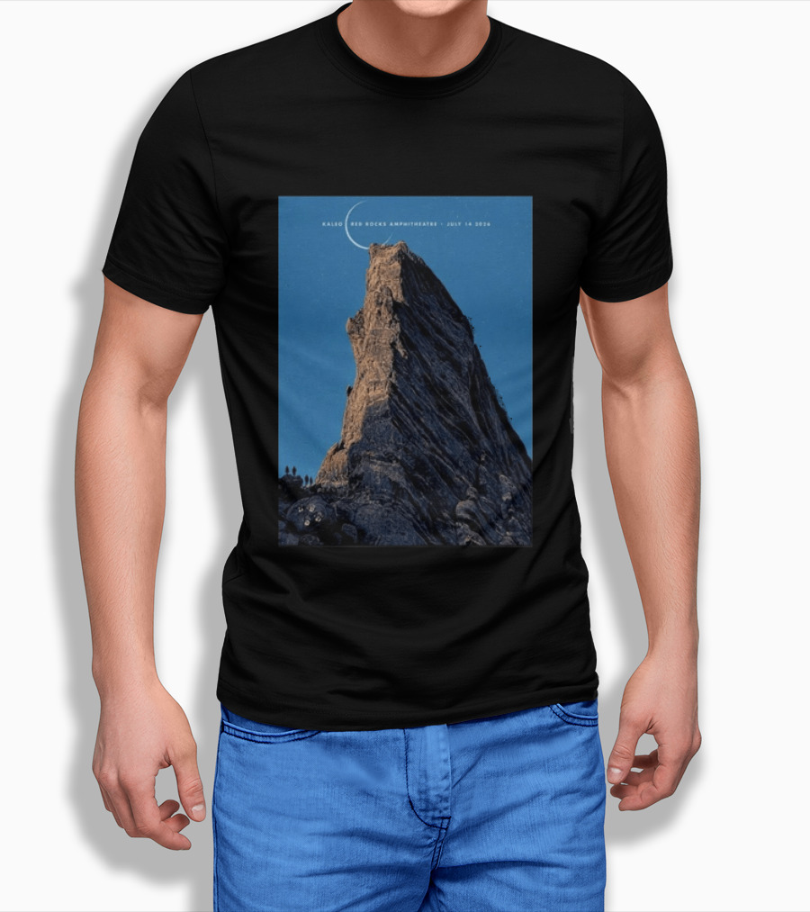 Kaleo Red Rocks Amphitheatre July 14 2026 Show Rocky Landscape Moonlit Scene T-Shirt