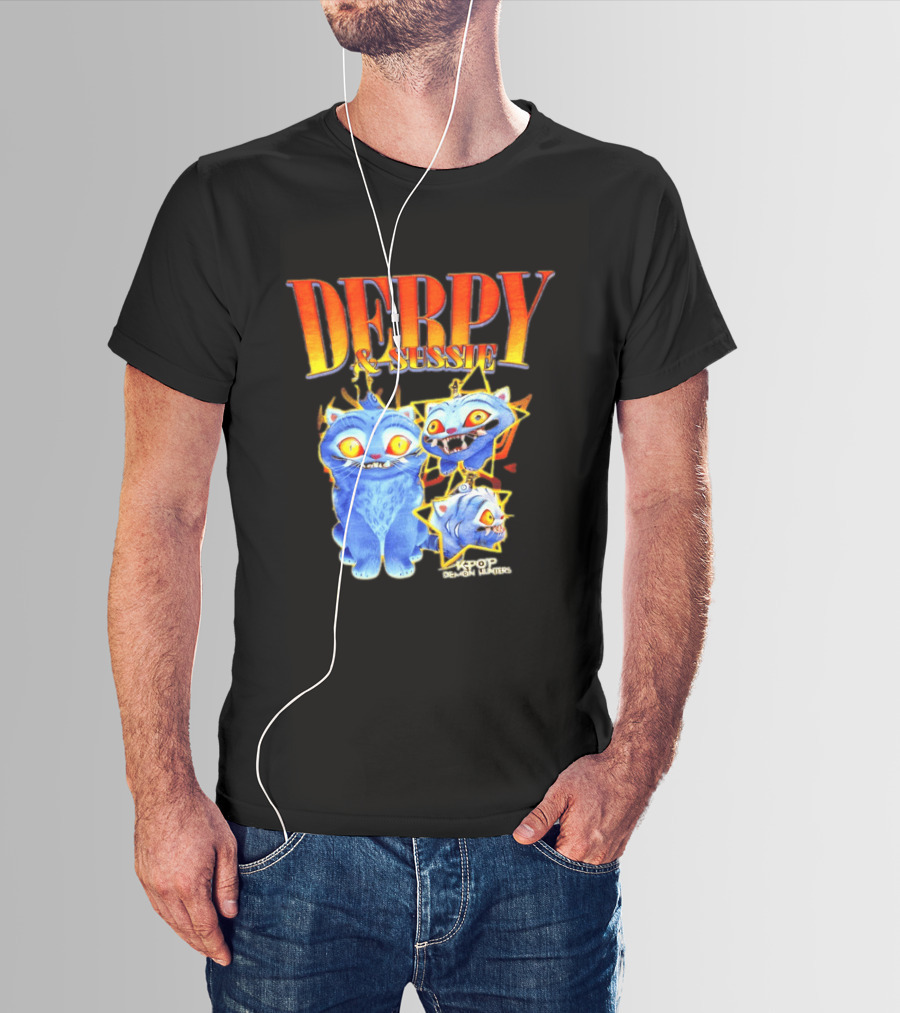 Derpy And Sussie KPop Demon Hunters 2026 Blue Cat Stars T-Shirt