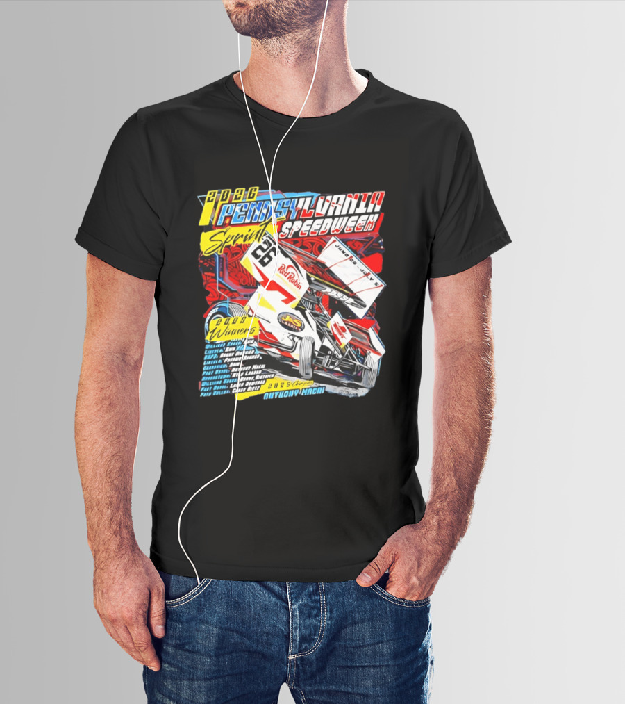 2026 Pennsylvania Speedweek Sprint Race Winners June Kyle Larson Racing Red Robin T-Shirt