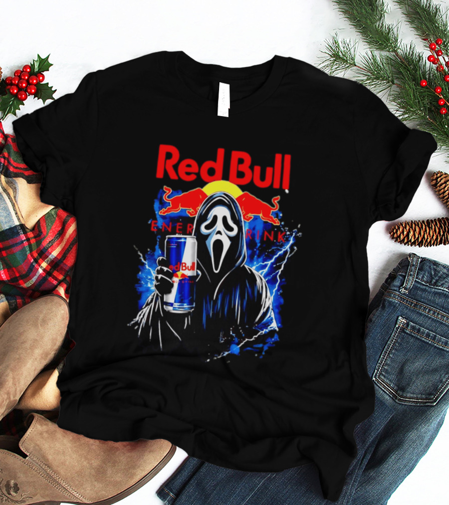 Red Bull Energy Drink Ghostface Scream Bootleg T-Shirt