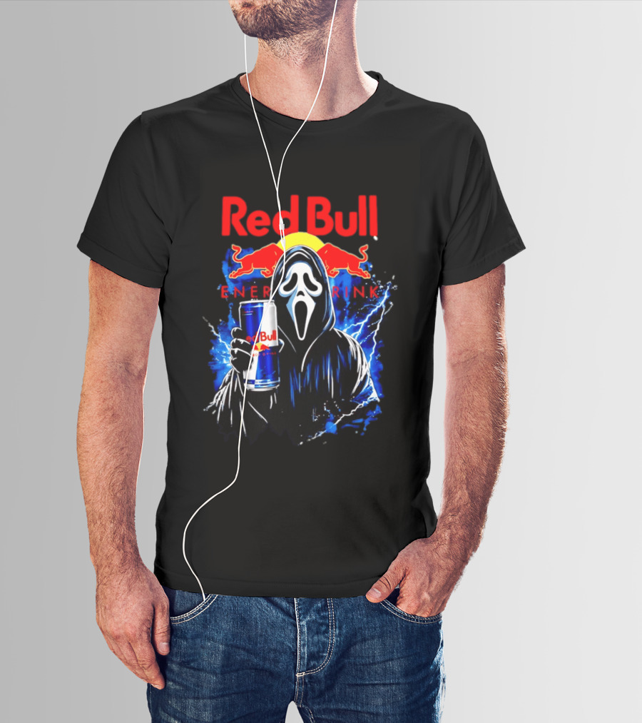 Red Bull Energy Drink Ghostface Scream Bootleg T-Shirt
