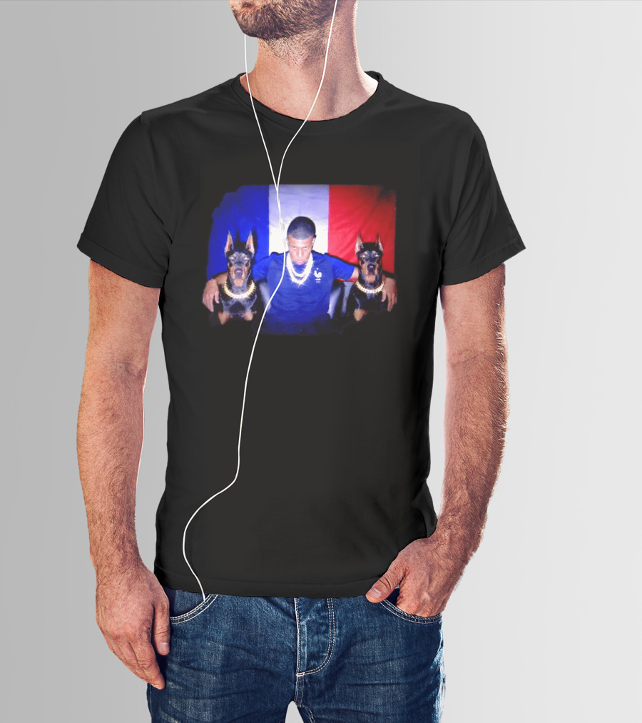 Kylian Mbappe France National Football Team With Dogs French Flag T-Shirt