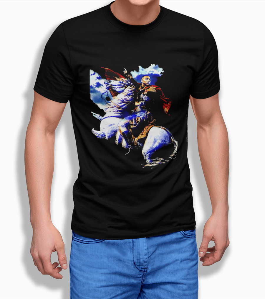 Kylian Mbappe Napoleon Bonaparte Crossing Alps Painting Horse Rider T-Shirt
