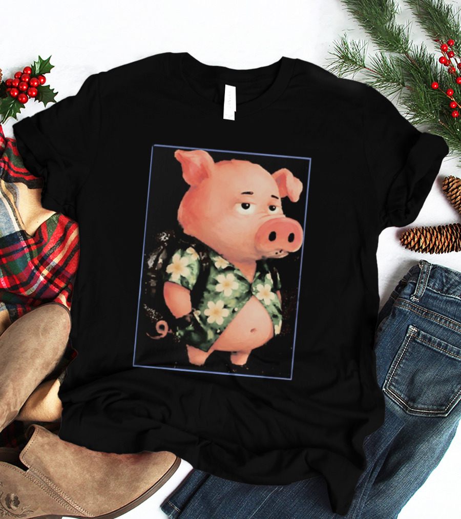 Nice Enjoy The Little Things Hawaiian Pig Floral T-Shirt