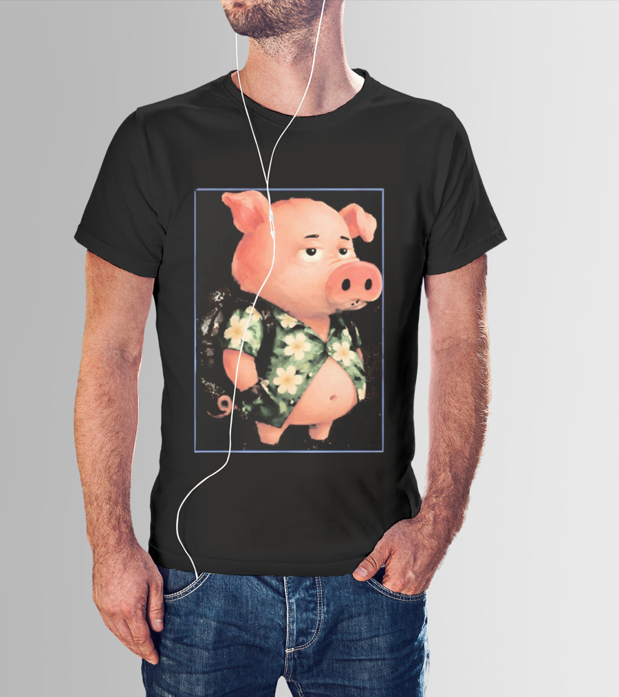 Nice Enjoy The Little Things Hawaiian Pig Floral T-Shirt
