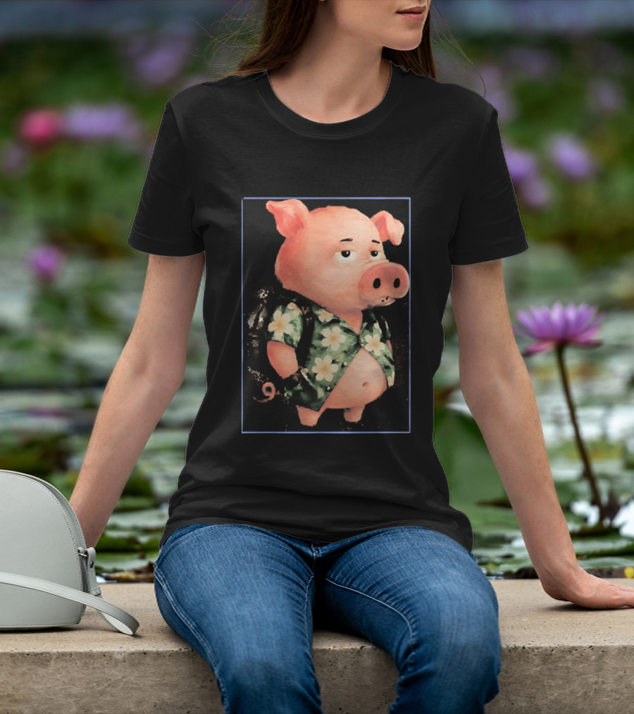 Nice Enjoy The Little Things Hawaiian Pig Floral T-Shirt