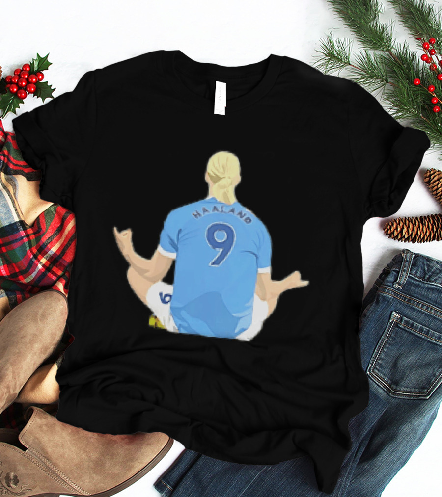 Norway Erling Haaland 9 Meditating Iconic Soccer Moment T-Shirt