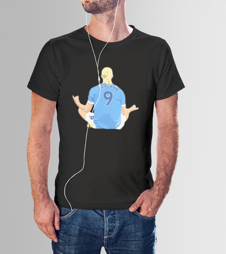 Norway Erling Haaland 9 Meditating Iconic Soccer Moment T-Shirt