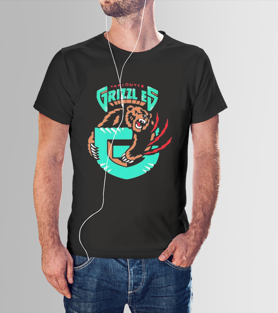 Vancouver Grizzlies Bear Claw Retro Sports Emblem Men's T-Shirt