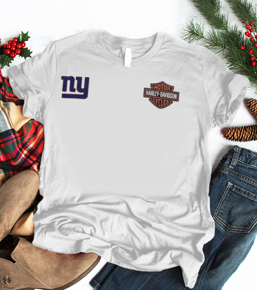 New York Giants Harley Davidson Motor Ride Loud Sundays Roll Built For Game Day T-Shirt