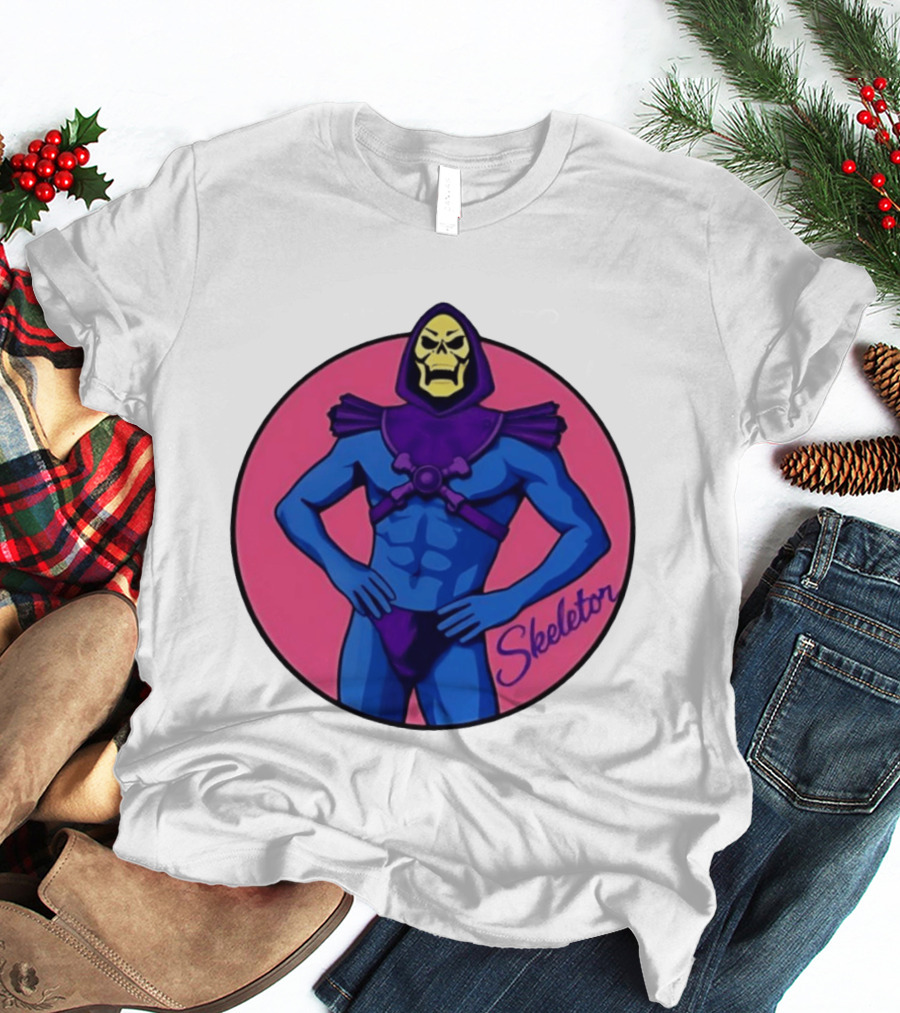 Skeletor Powerful Stance Pink T-Shirt