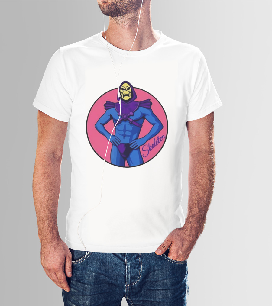 Skeletor Powerful Stance Pink T-Shirt