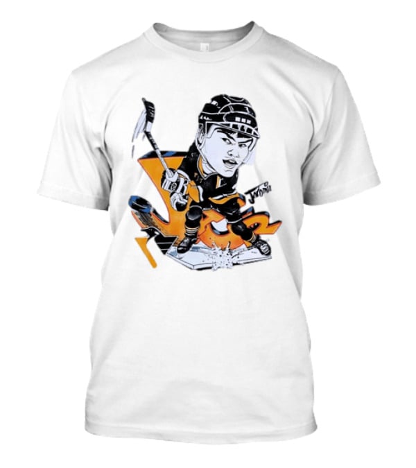 Jaromir Jagr Animated Pittsburgh Penguins Hockey Stick Action T-Shirt