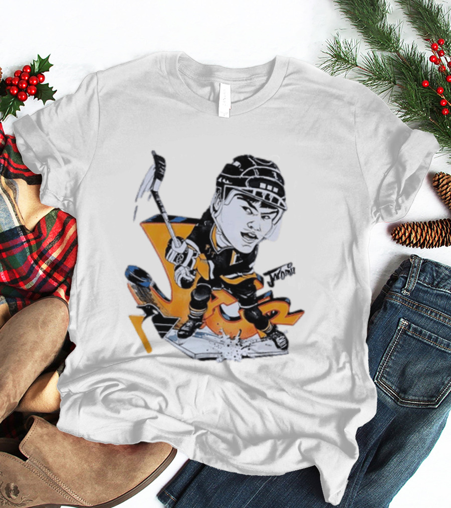 Jaromir Jagr Animated Pittsburgh Penguins Hockey Stick Action T-Shirt