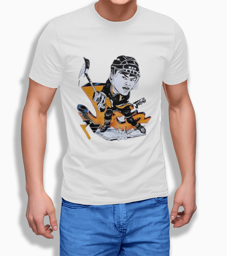 Jaromir Jagr Animated Pittsburgh Penguins Hockey Stick Action T-Shirt
