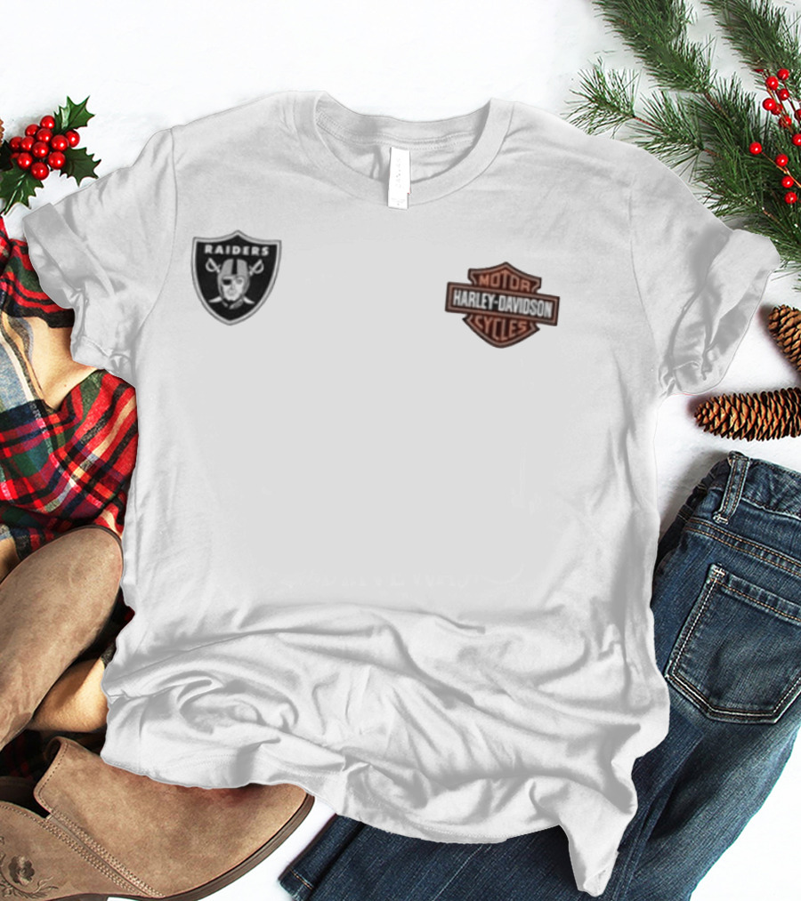 Las Vegas Raiders Harley Davidson Ride Loud Sundays Roll Built For Game Day T-Shirt