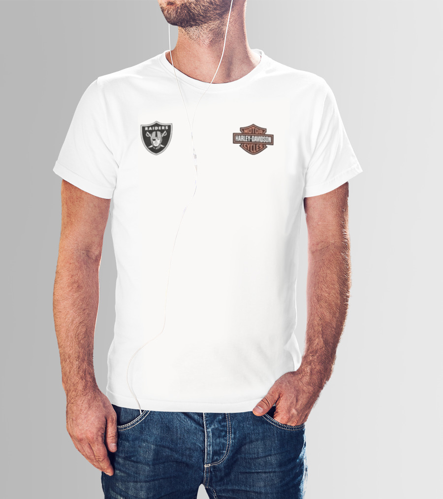 Las Vegas Raiders Harley Davidson Ride Loud Sundays Roll Built For Game Day T-Shirt