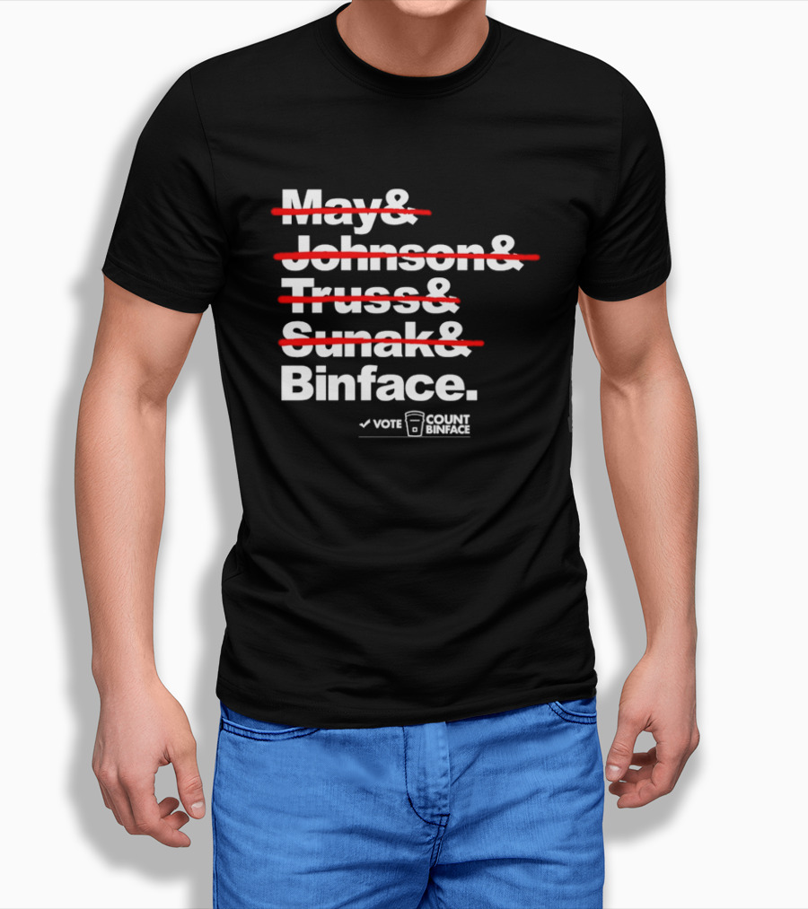 Vote Count Binface May Johnson Truss Sunak Binface Clacton 2026 T-Shirt