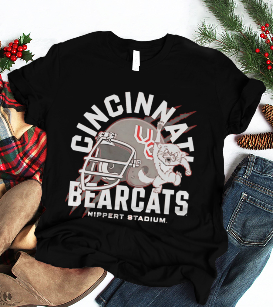 Cincinnati Bearcats Nippert Stadium Football Helmet T-Shirt
