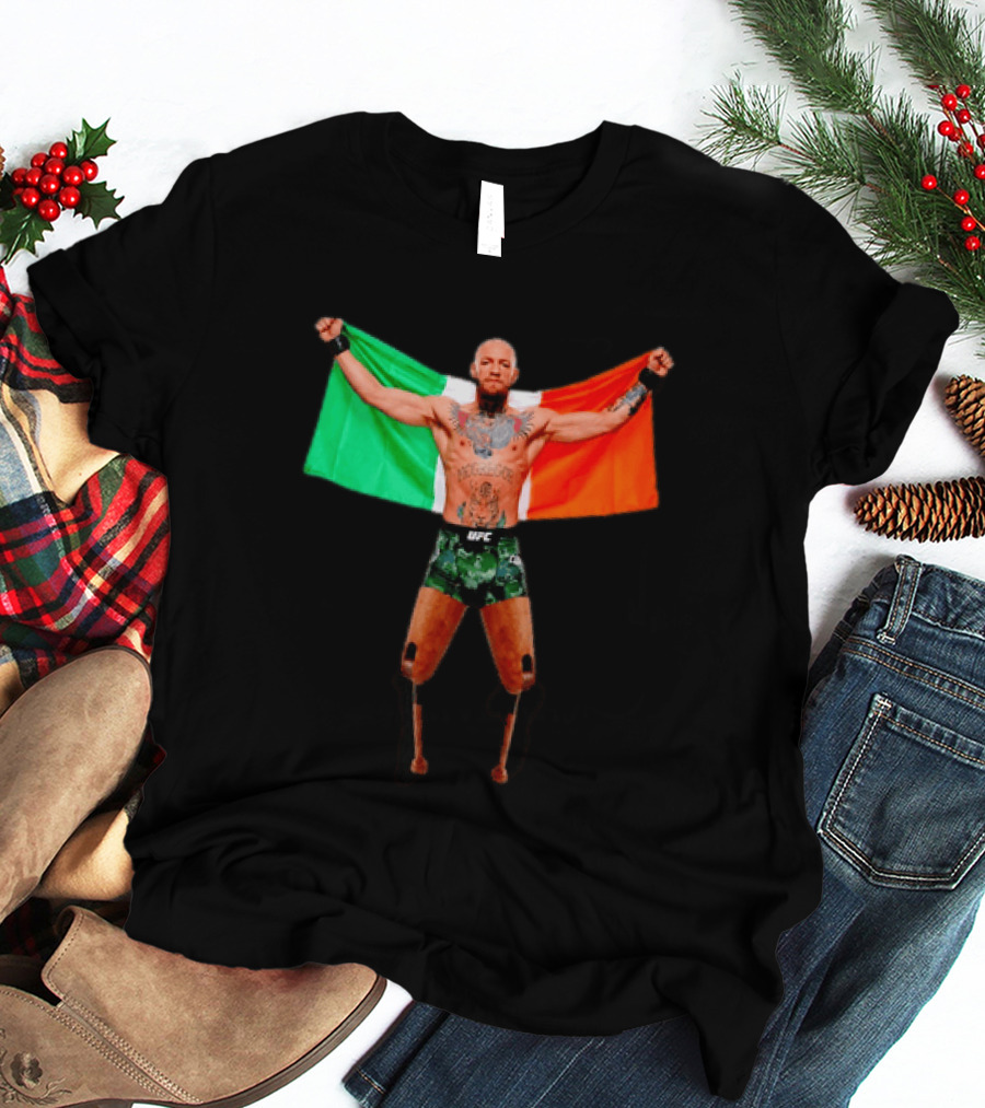 Conor McGregor UFC Prosthetic Leg Irish Flag Celebration T-Shirt
