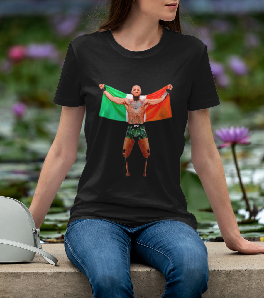 Conor McGregor UFC Prosthetic Leg Irish Flag Celebration T-Shirt