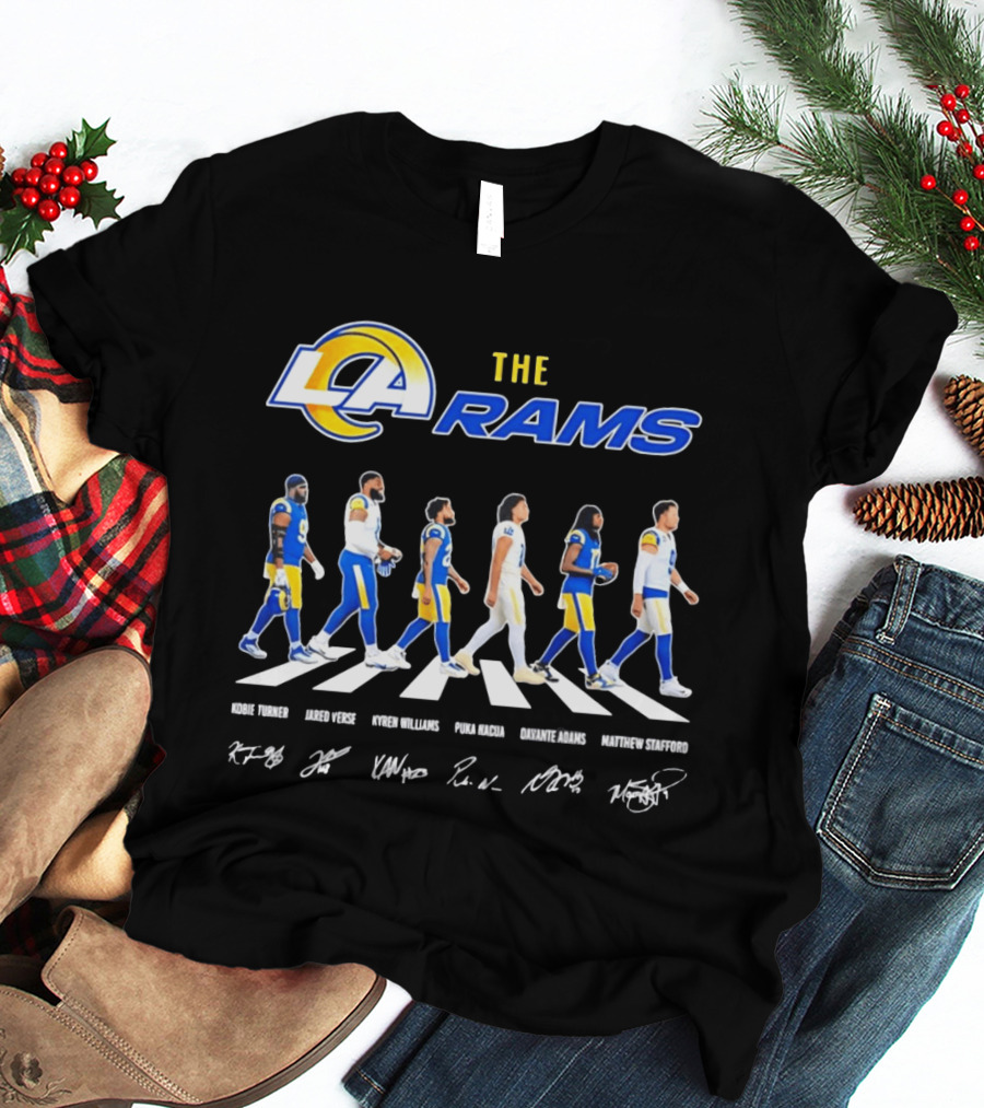 Kobie Turner Jared Verse Kyren Williams Puka Nacua Davante Adams Matthew Stafford The Rams Abbey Road NFL Players T-Shirt