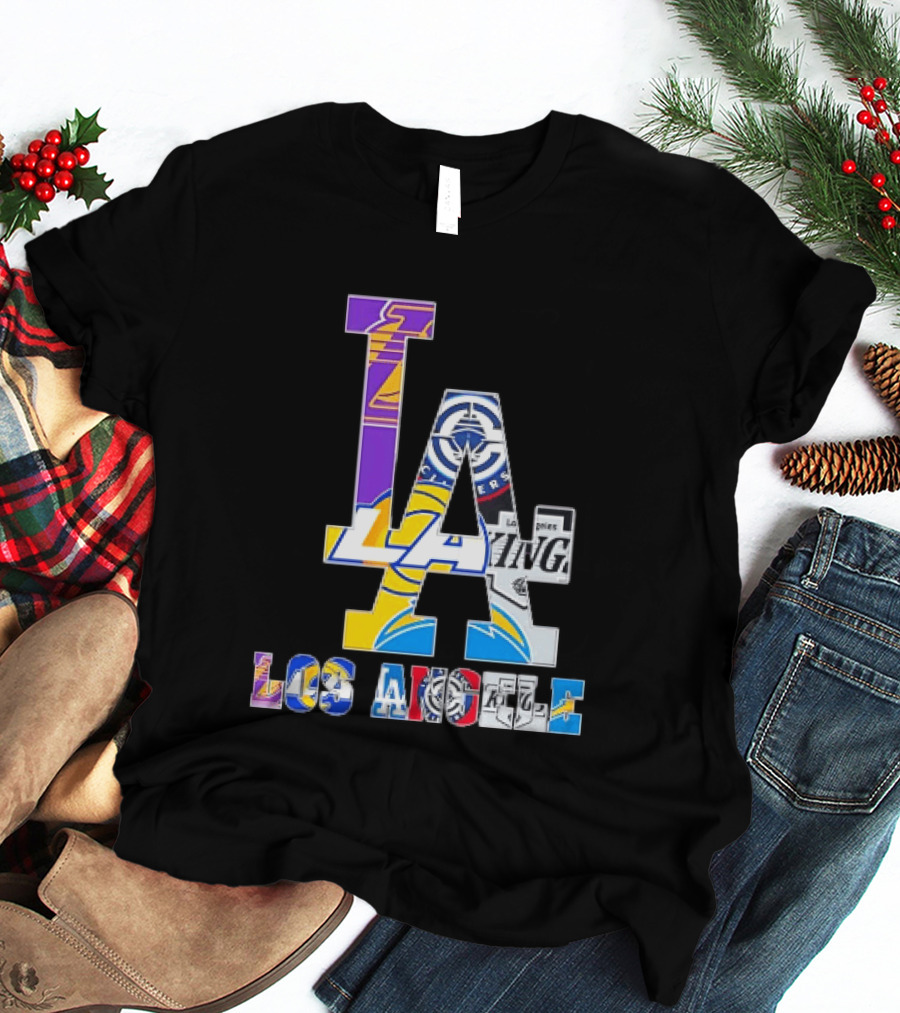 Los Angeles Lakers Clippers Kings Rams Chargers Fan Collection T-Shirt