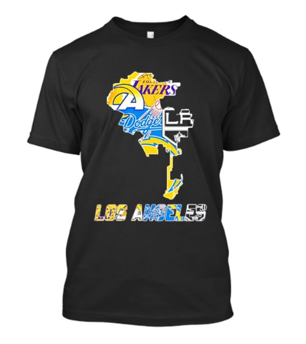 Los Angeles Lakers Rams Dodgers LA Kings Chargers Sports Team Logos T-Shirt