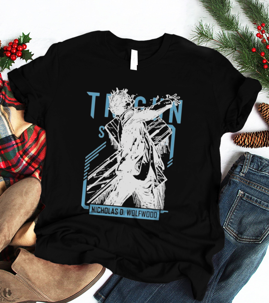 Trigun Stampede Nicholas D Wolfwood Cross Sketch T-Shirt