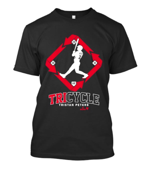 Tristan Peters TriCycle Baseball Player Number 2 Red Arrow Diamond T-Shirt