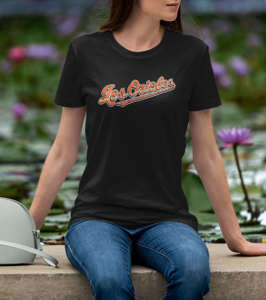 Los Orioles Baltimore Orioles Orange Script T-Shirt