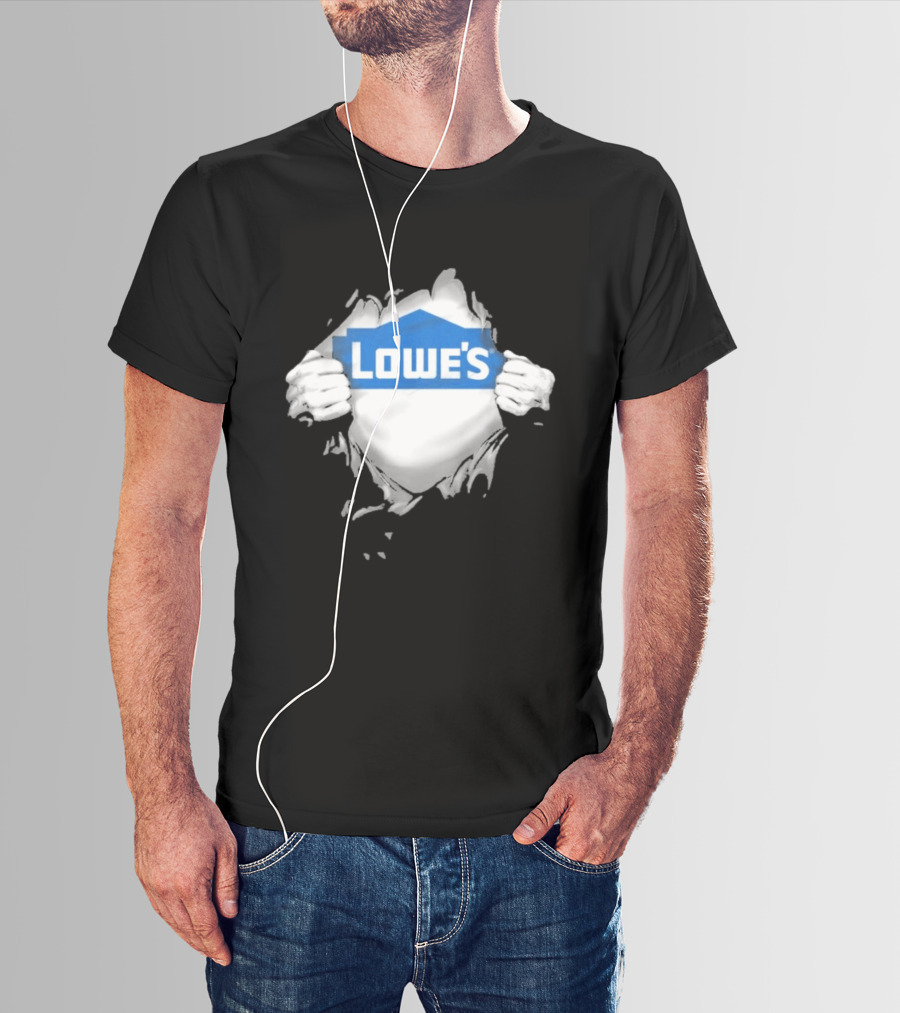 Lowe's Ripped Chest Superhero Style For Home Improvement Workers T-Shirt