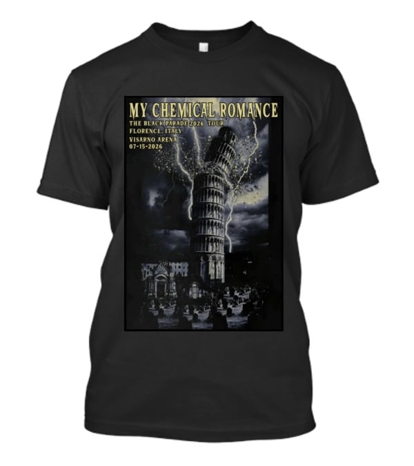 My Chemical Romance The Black Parade 2026 Tour Visarno Arena Florence Italy Jul 15 2026 T-Shirt