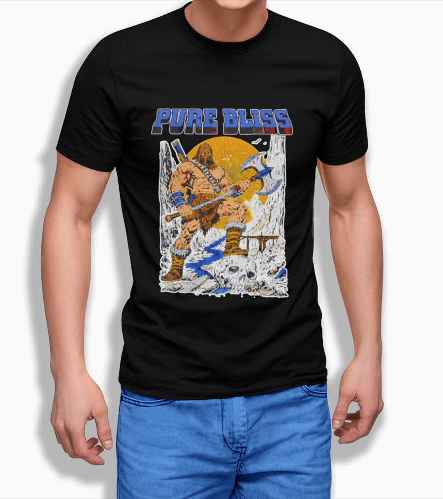 Pure Bliss Barbarian Warrior Axe Skull Fantasy Adventure T-Shirt