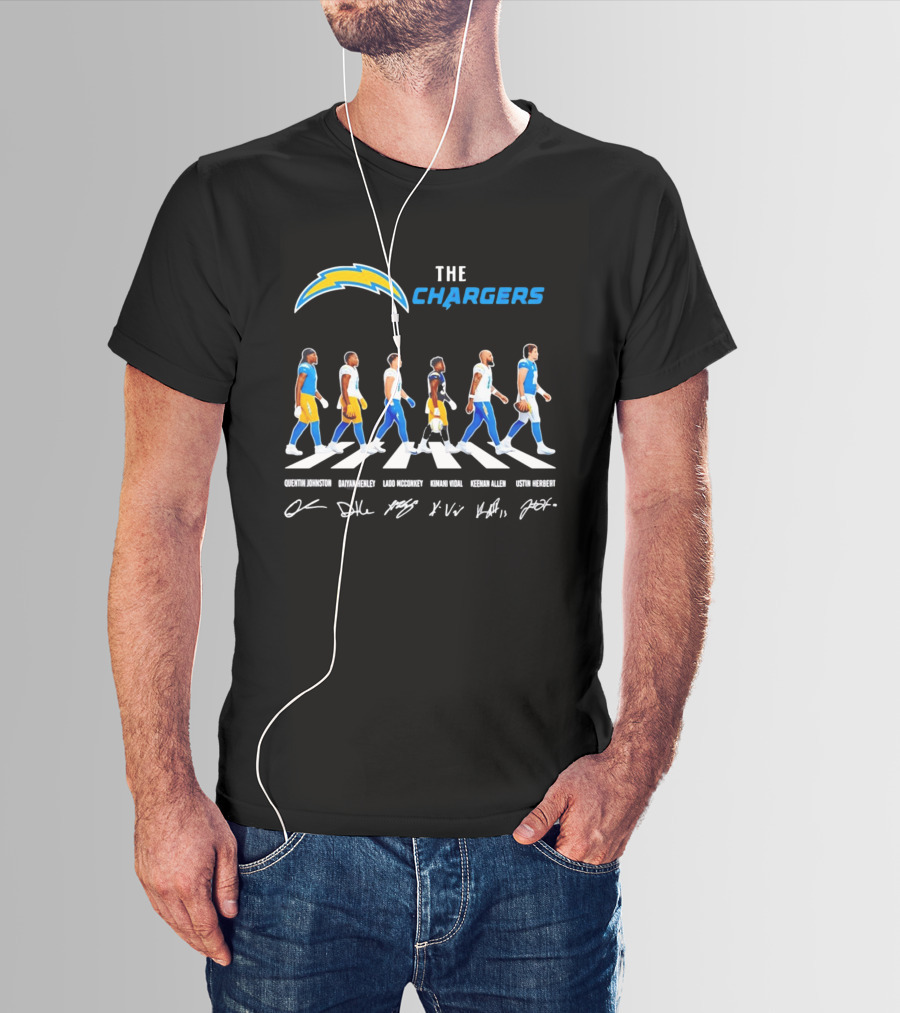The Chargers Quentin Johnston Daiyan Henley Ladd McConkey Kimani Vidal Keenan Allen Justin Herbert Abbey Road T-Shirt