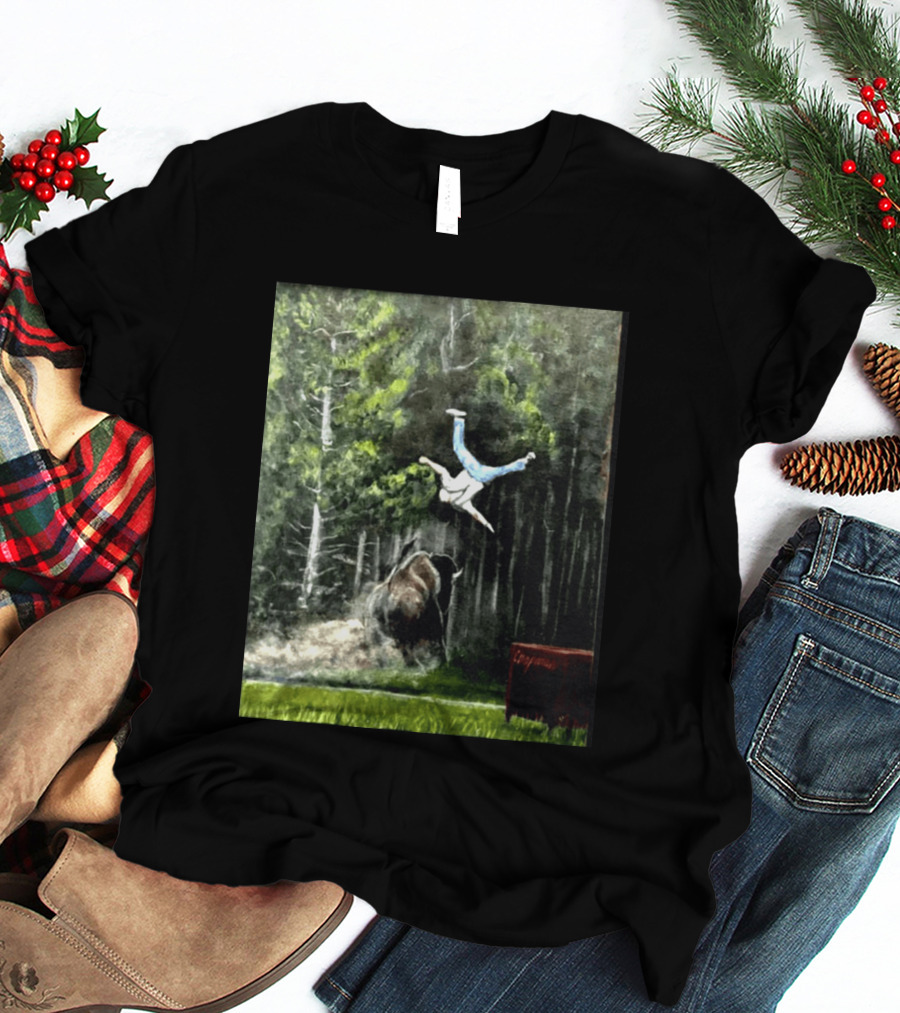 Raccoon Flaming Fart Chaos With Hippo And Unexpected Forest Flip T-Shirt