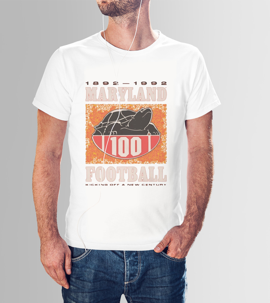 Maryland Football 1892 1992 Centennial Kicking Off A New Century Terps Turtle T-Shirt