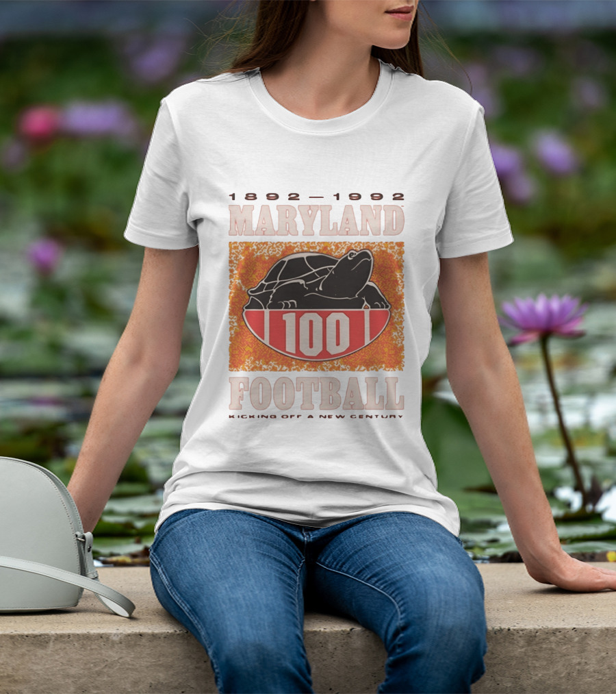 Maryland Football 1892 1992 Centennial Kicking Off A New Century Terps Turtle T-Shirt