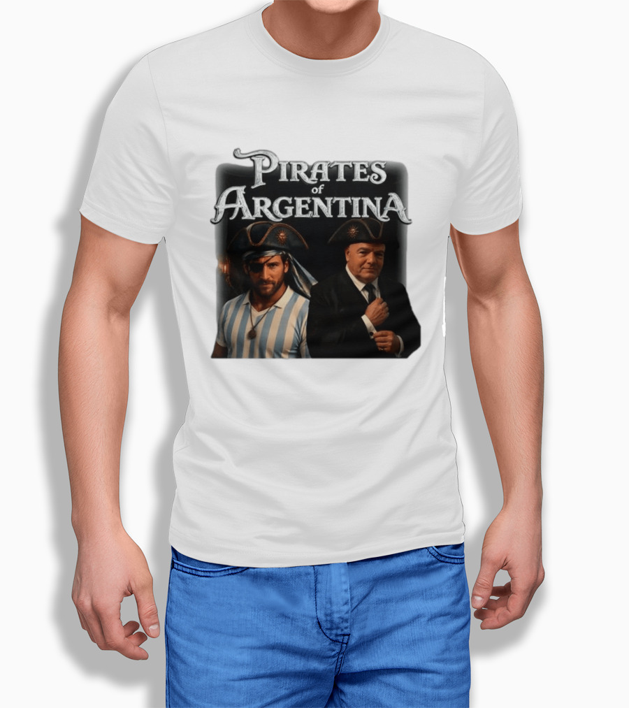 Pirates Of Argentina Messi Infantino Soccer Themed Merchandise T-Shirt