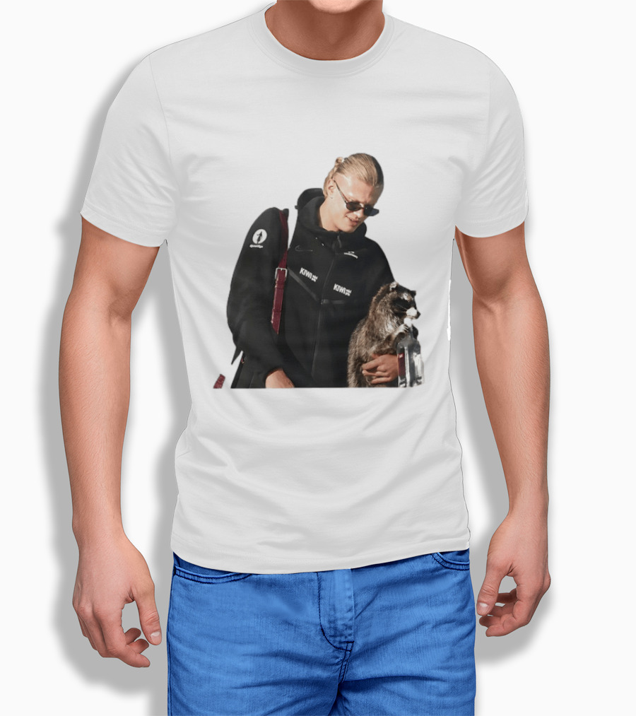 Erling Haaland Raccoon Meme Football KIWI K SPACE Texas T-Shirt