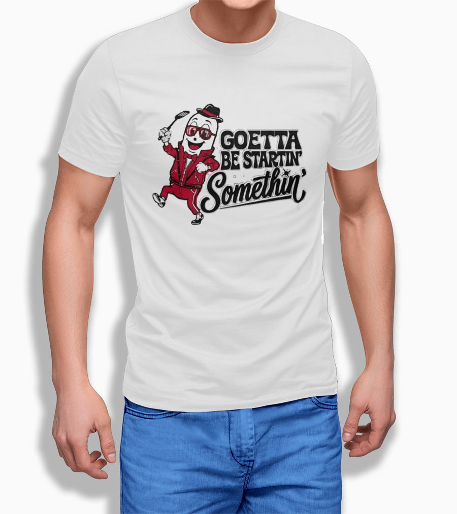 Goetta Be Startin Somethin Hotdog Retro Sunglasses Suit Fedora T-Shirt